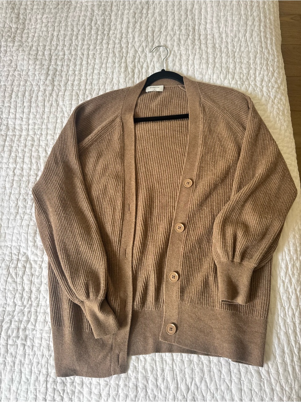 Aritzia Babaton Natural Tan Bespoke Cardigan